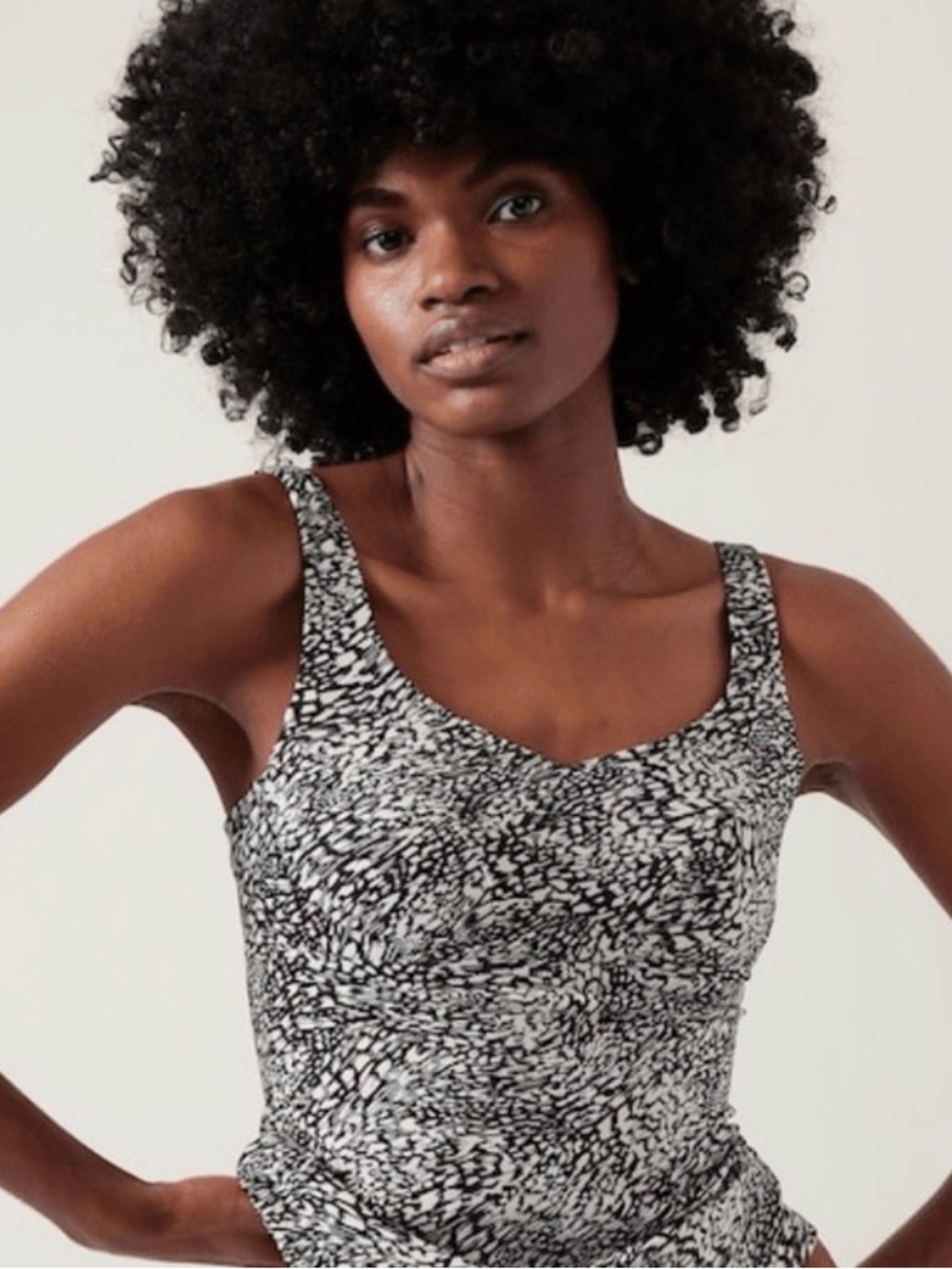 Athleta Bondi Bra Cup Tankini Top 36B/C Animalia Sea Salt